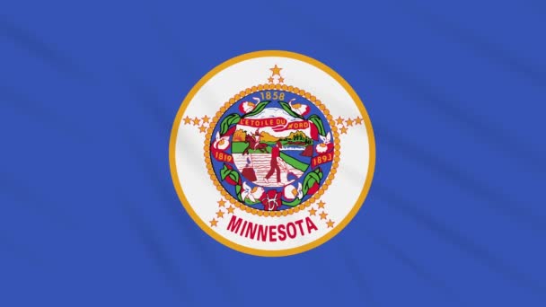 Bandera de Minnesota ondea en el viento, bucle de fondo — Vídeos de Stock