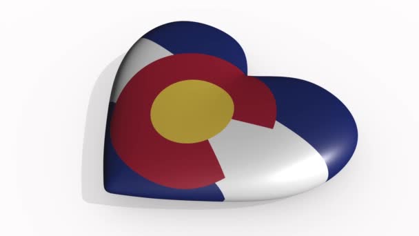 Colorado corazón late y proyecta una sombra, bucle — Vídeo de stock