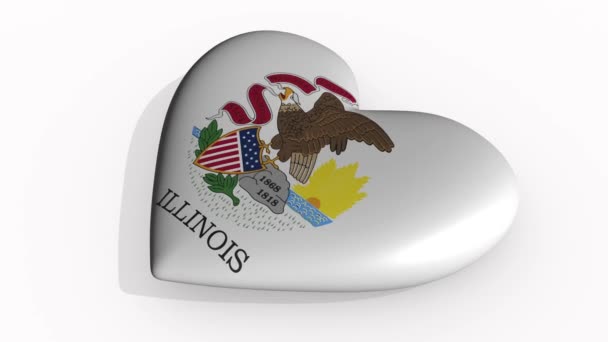 Illinois Herz schlägt und wirft einen Schatten, Schleife — Stockvideo