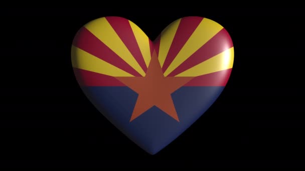 Arizona coração pulsar isolado em loop de fundo transparente, canal alfa — Vídeo de Stock