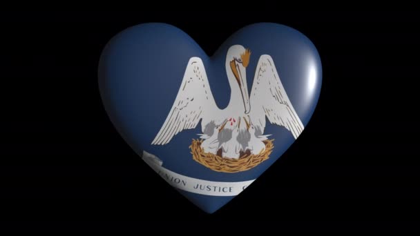 Καρδιά Λουιζιάνα παλμική απομόνωση σε διαφανή βρόχο υποβάθρου, κανάλι άλφα — Αρχείο Βίντεο
