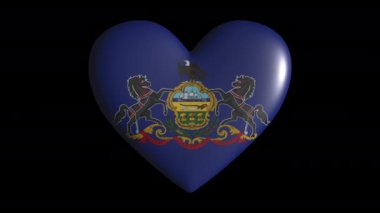 Pensilvanya kalp atışı transparan arka plan döngüsünde izole, alfa kanalı