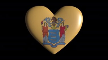 New Jersey kalp atışı transparan arka plan döngüsünde izole, alfa kanalı