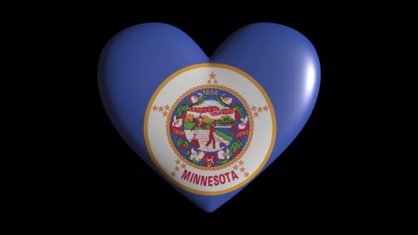 Minnesota corazón pulsa aislar en bucle de fondo transparente, canal alfa — Vídeo de stock
