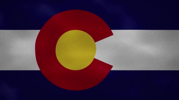 Colorado tela de bandera densa oscila, bucle de fondo — Vídeos de Stock