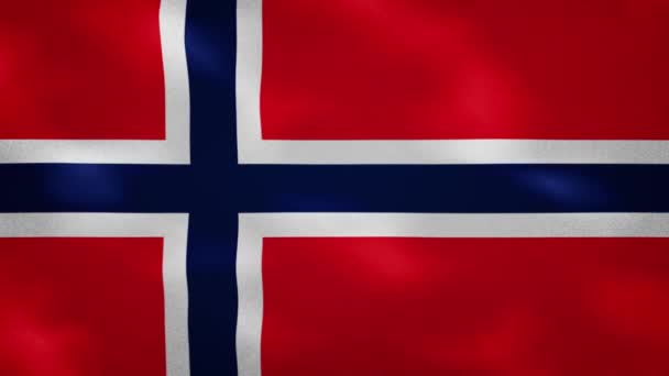 Tela de bandera densa noruega vacila, bucle de fondo — Vídeos de Stock