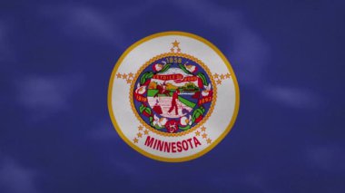 Minnesota yoğun bayrak kumaş dalgalanmaları, arkaplan döngüsü
