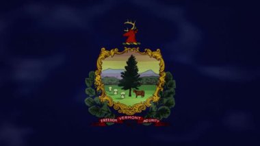 Vermont yoğun bayrak kumaş dalgalanmaları, arkaplan döngüsü