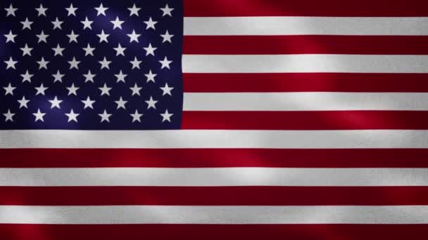Колебания ткани флага США, фоновая петля — стоковое видео
