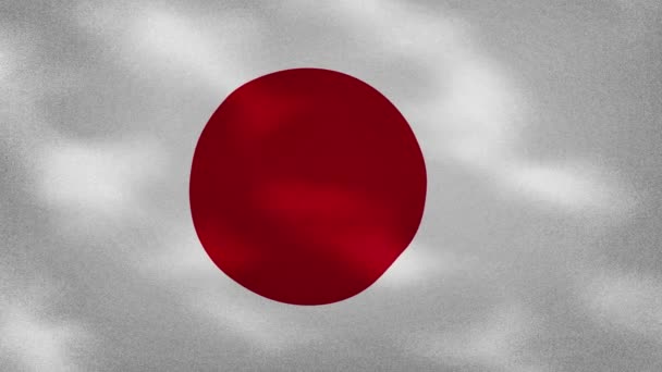 Ondas de tecido de bandeira densa japonesa, loop de fundo — Vídeo de Stock