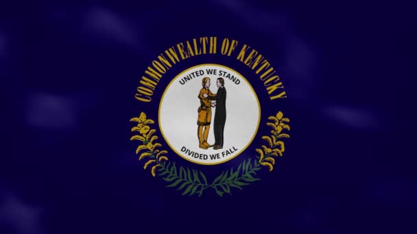 Kentucky denso sventola tessuto bandiera, anello di sfondo — Video Stock