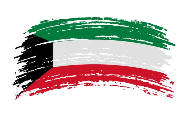 Kuveyt Bayrağı Grunge Fırça Darbesi Vektör Resmi — Stok Vektör