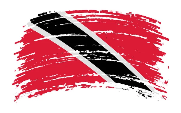 Trinidad Und Tobago Flagge Grunge Pinselstrich Vektorbild — Stockvektor