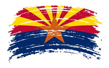 Arizona Amerikan bayrağı grunge fırça darbesi, vektör görüntüsü