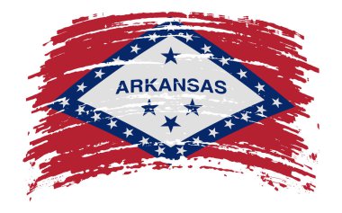 Arkansas Amerikan bayrağı grunge fırça darbesi, vektör resmi