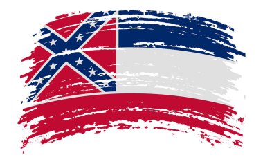 Mississippi Amerikan bayrağı grunge fırça darbesi, vektör görüntüsü