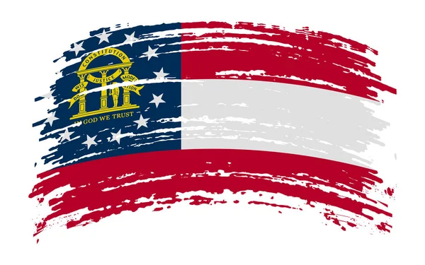 Georgia Amerikai Zászló Grunge Ecset Stroke Vektor Kép — Stock Vector