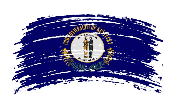 Kentucky Bandiera Degli Stati Uniti Pennellata Grunge Immagine Vettoriale — Vettoriale Stock