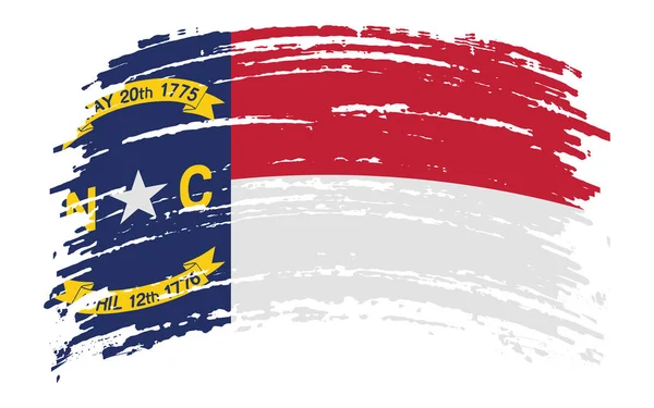 Grunge fırça darbesiyle Kuzey Carolina bayrağı, vektör görüntüsü