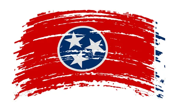 Tennessee Flaga Usa Grunge Pociągnięcia Pędzla Wektor Obrazu — Wektor stockowy