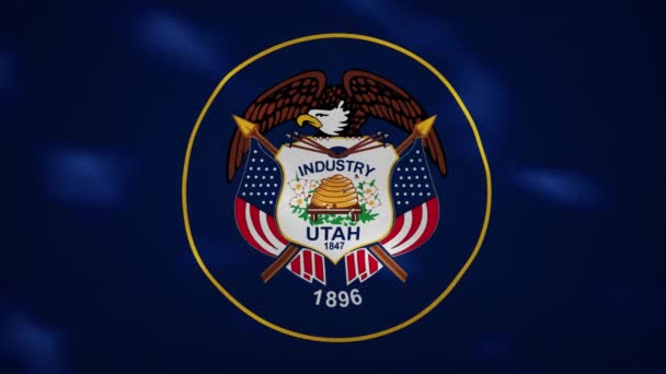 Hustá vlajková tkanina Utah se vlní, smyčka pozadí — Stock video