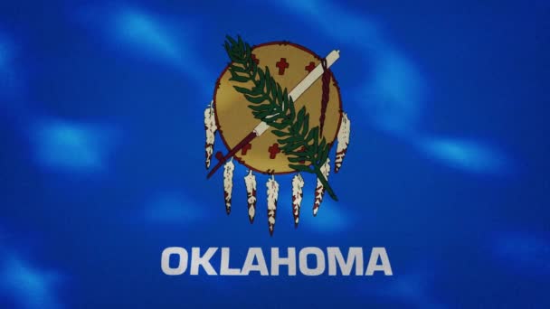 Oklahoma yoğun bayrak kumaş dalgalanmaları, arkaplan döngüsü — Stok video