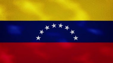 Venezuela 'nın yoğun bayrak kumaşı dalgalanmaları, arkaplan döngüsü