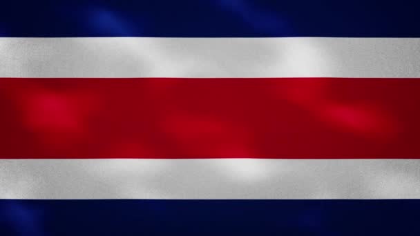 Costa Rica dichte vlag stof wavers, achtergrond lus — Stockvideo