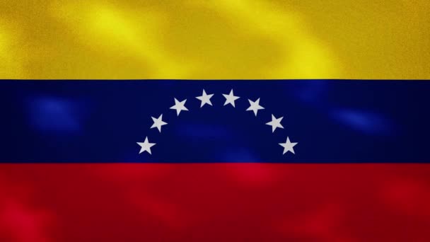 Tessuto venezuelano denso bandiera sventola, anello di sfondo — Video Stock