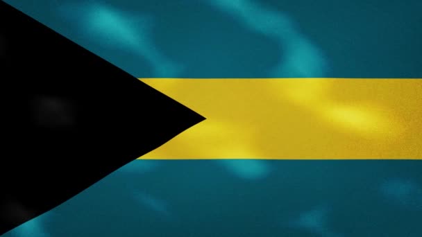 Bahamas dense flag fabric wavers, background loop — Stock Video
