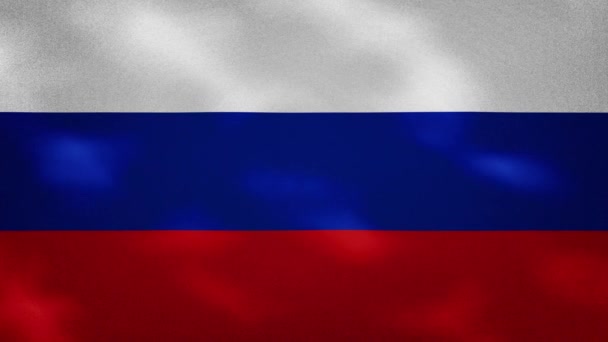 Russian dense flag fabric wavers, background loop — Stock Video