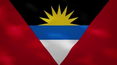 Antigua ve Barbuda yoğun bayrak kumaş dalgalanmaları, arkaplan döngüsü