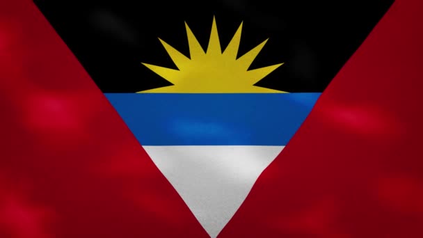 Antigua and Barbuda dense flag fabric wavers, background loop — Stock Video