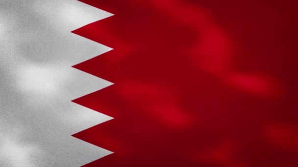 Bahrein dichte vlag stof zwaait, achtergrond lus — Stockvideo