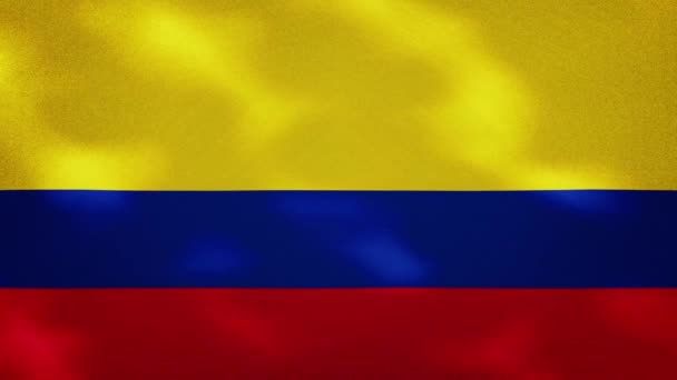 Colombian dense flag fabric wavers, background loop — Stock Video