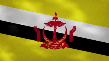 Brunei Darussalam yoğun bayrak kumaş dalgalanmaları, arkaplan döngüsü