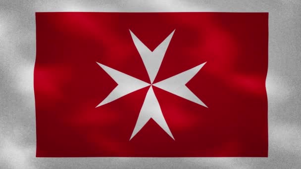 Civile maltese denso sventola tessuto bandiera, anello di sfondo — Video Stock