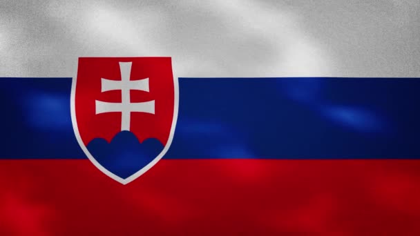 Slovakia dense flag fabric wavers, background loop — Stock Video