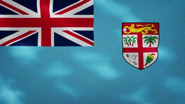 斐济浓密的国旗织物摇动，背景圈 — 图库视频影像