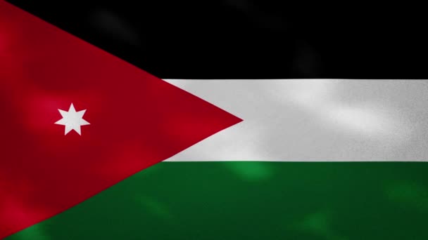 Jordanië dichte vlag stof wavers, achtergrond lus — Stockvideo