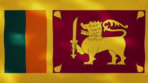 Sri Lanka onduleurs de tissu drapeau dense, boucle de fond — Video