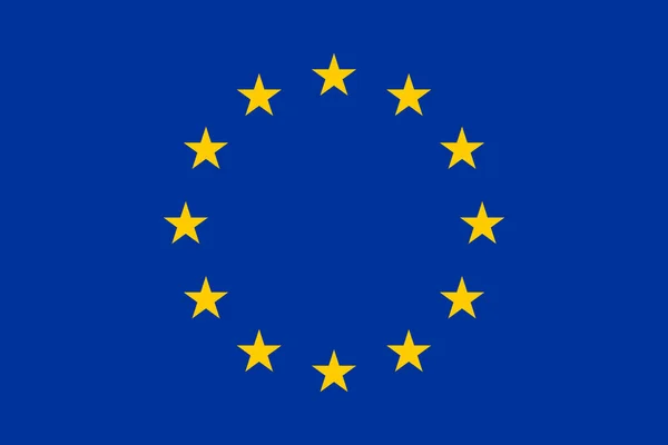 Flaga Unii Europejskiej Dwunastoma Złotymi Gwiazdkami Proporcjach Kolorach Wektor — Wektor stockowy