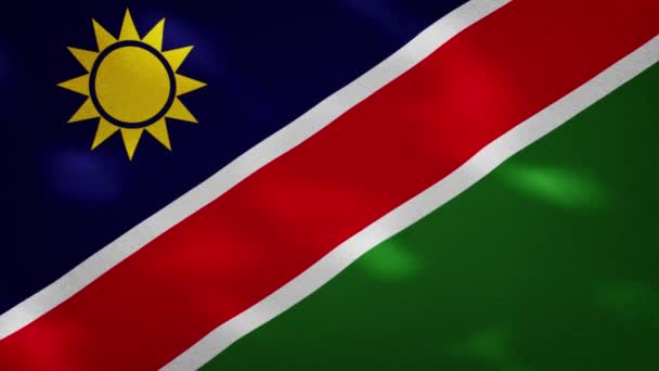 Namibian dense flag fabric wavers, background loop — Stock Video