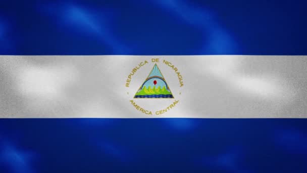 Tela de bandera densa nicaragüense, bucle de fondo — Vídeos de Stock