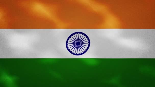 India tela de bandera densa oscila, bucle de fondo — Vídeos de Stock