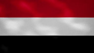 Yemen sık bayrak kumaş dalgalanmaları, arka plan döngüsü