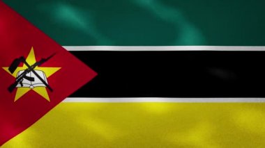 Mozambik yoğun bayrak kumaş dalgalanmaları, arkaplan döngüsü