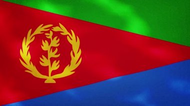 Eritre yoğun bayrak kumaş dalgalanmaları, arkaplan döngüsü