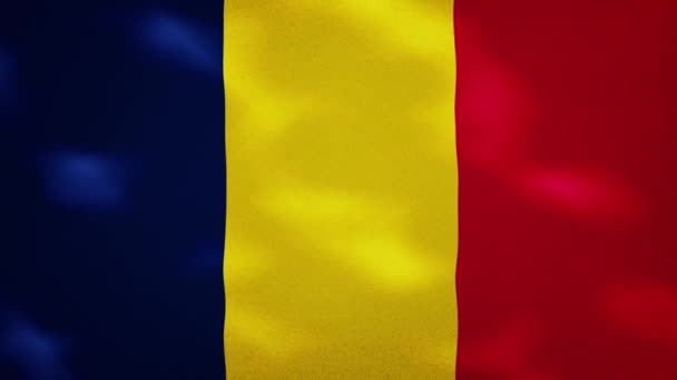 Csád sűrű zászló szövet hullámok, háttér hurok — Stock videók