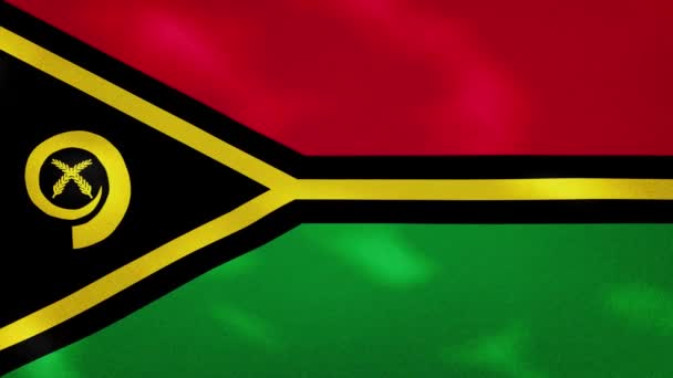 Vanuatu hustá vlajková tkanina vlnky, pozadí smyčka — Stock video